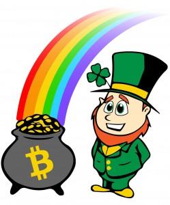 The BitCoin Leprechaun looks at his hoard.