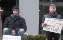 Two Mt. Gox investors sit vigil