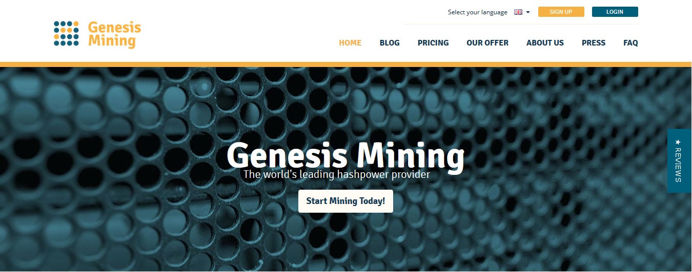 Genisis Mining Screenshot